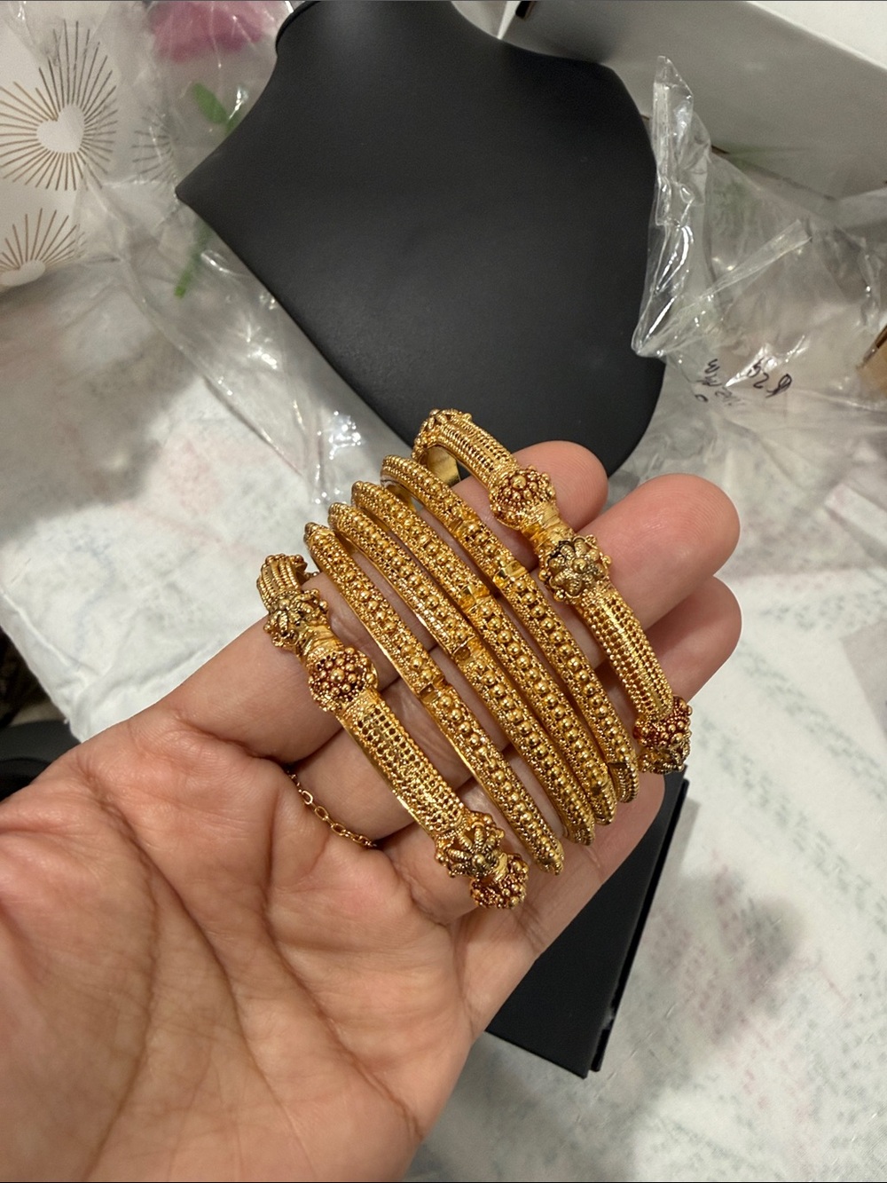 Gold plated bangles size 2.6